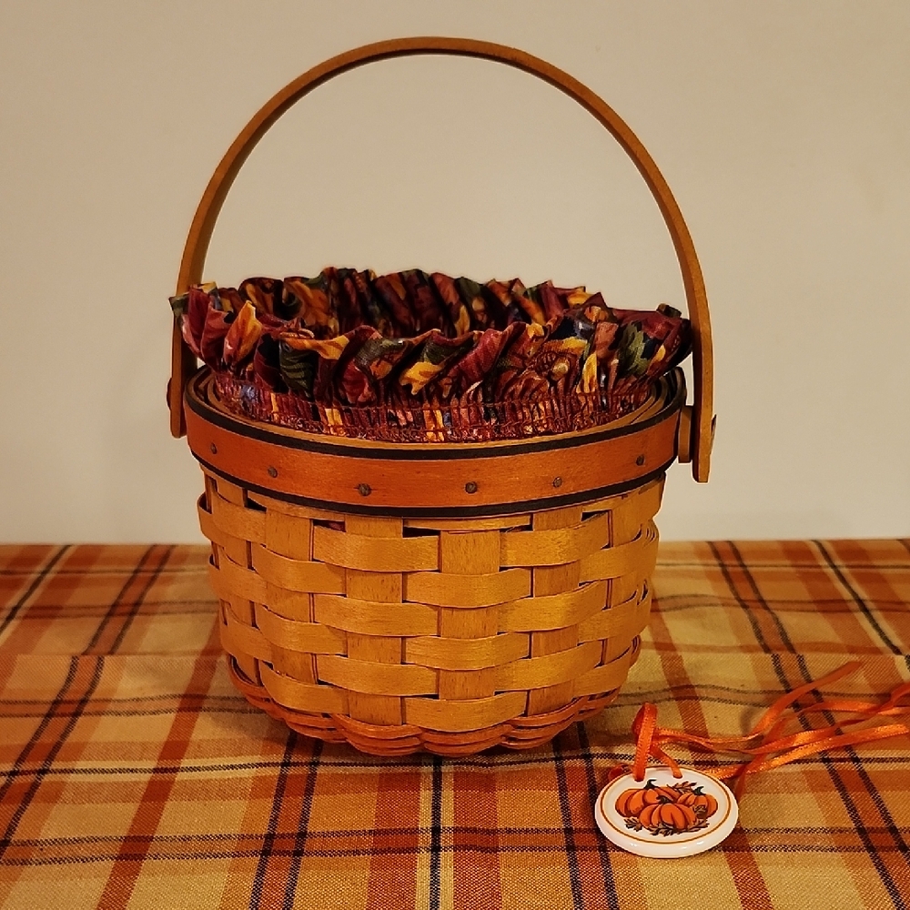 Longaberger Small Pumpkin Basket with Autumn Liner